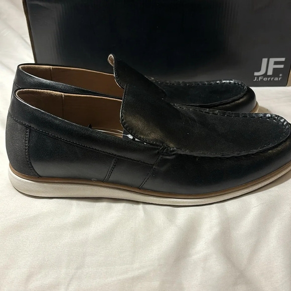 JF J-Ferrar Men’s Black Slip-on Dress Shoes size 8, New - Picture 3 of 8